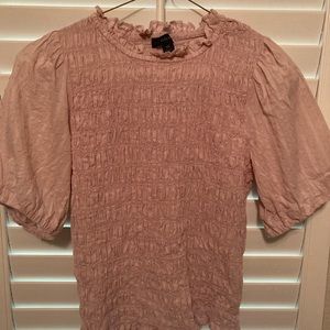 J Crew Puff-sleeve textured voile smocked top, size XS